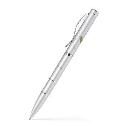 Custom Deep Enamel Coated Aluminum Ballpoint Twist Metal Pen - Satin Chrome 