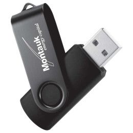 Imprinted Two-Tone Rotate Flash Drive-2 GB - Black