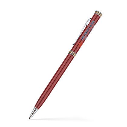 Custom Metallic Ballpoint Twist Pen - Translucent Burgundy 