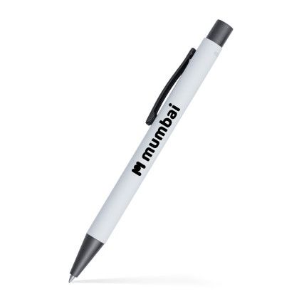Custom Fleetwood Satin Soft Touch Gel Click Pen (Recycled Aluminum) - White