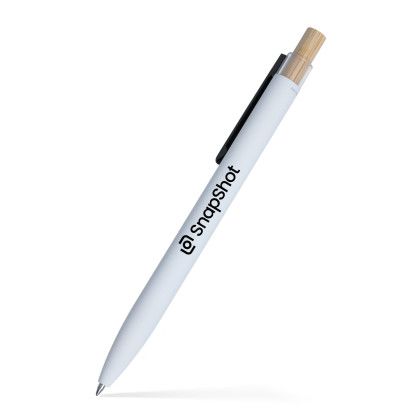 Custom Bali Satin Soft Touch Gel Click Pen (Recycled Aluminum) - White