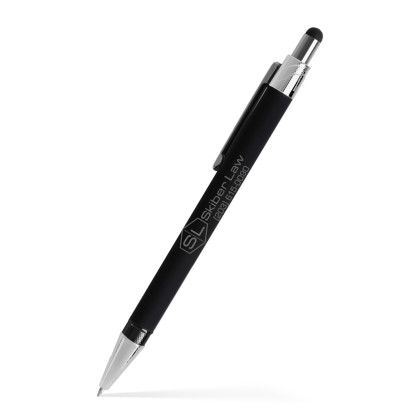 Custom Sleek Stylus Click Metal Pen - Silver 