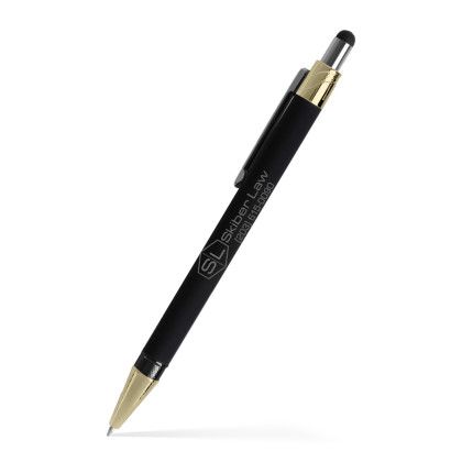 Custom Sleek Stylus Click Metal Pen - Gold 