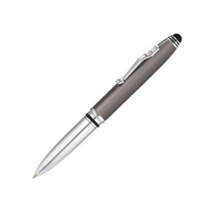 Custom Flashlight and Stylus Metal Pen - Gunmetal