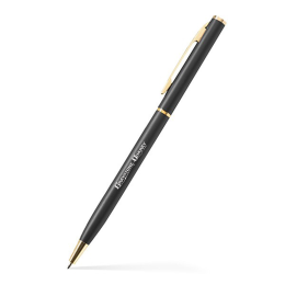 Custom Slim Twist Metal Pen (Gold) - Black 