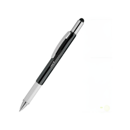 Custom 7-in-1 Tool Kit Stylus Metal Twist Pen - Black 