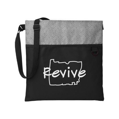 Custom Patchwork Eco Friendly Crossbody Tote Bag - Black