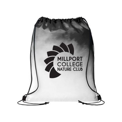 Custom Prisma Eco Friendly Gradient Drawstring Bag - Black
