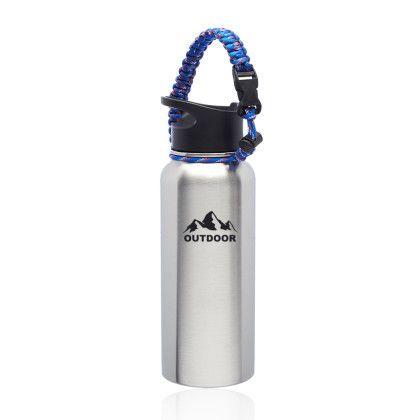 Custom 34 oz. Vulcan Stainless Steel Water Bottles with Strap - Silver
