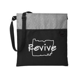 Custom Patchwork Eco Friendly Crossbody Tote Bag - Black