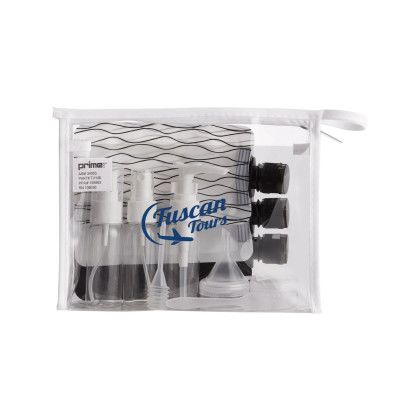 Custom In Transit Travel Bottle Set And Bag - White