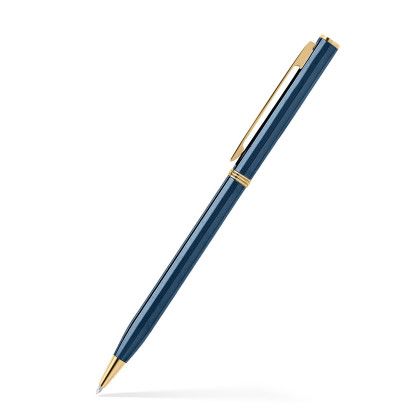 Custom Brass Twist-Action Metal Pen - Matte Blue Custom Brass Twist-Action Metal Pen - Matte Blue