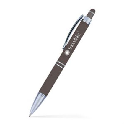 Custom Hope Stylus Satin Soft Touch Click Metal Pen - Gunmetal Grey 