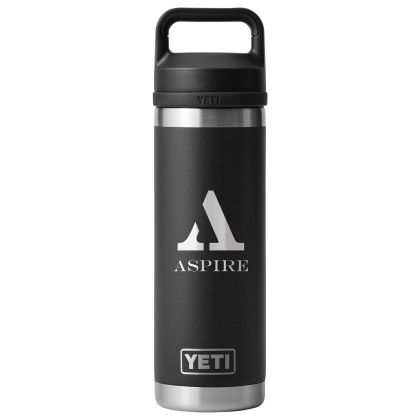 Custom YETI Rambler 18 oz. Water Bottle with Chug Cap - Black