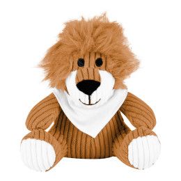 Custom 6" Rory Corduroy Lion with Bandana - Brown/white
