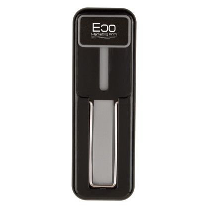 Custom Phone Stand with Finger Loop - Black With Gray