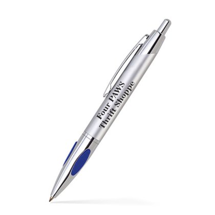 Custom Brass Ballpoint Click Metal Pen - Blue 