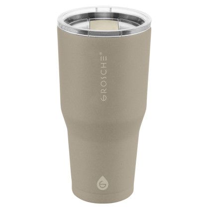 Custom Grosche International Inc. 30 oz. Yukon Stainless Steel Insulated Tumbler - Sand Beige Top View