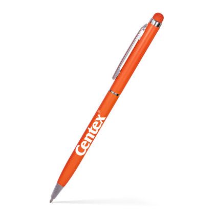 Custom Debbie Stylus Twist Metal Pen - Orange 