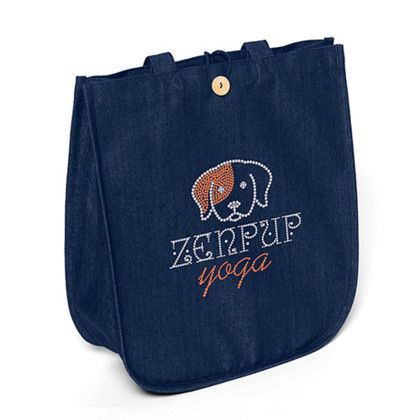 Custom Dan Denim Tote - Sparkle - Navy blue