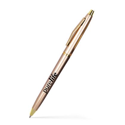 Custom Lodger Twist Pen - Gold Accents - Gold
