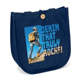 Custom MB Denim Tote - Full Color - Navy blue