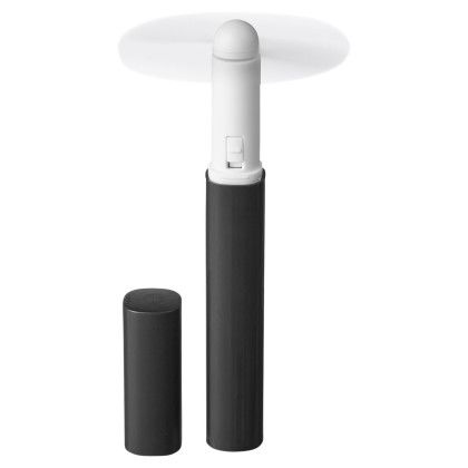 Custom Belle Mare Handheld Battery Powered Pocket Fan - Black In Use 
