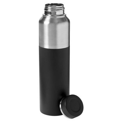 Custom Hampton 33 oz. Single Wall Stainless Steel Water Bottle - Black Open Cap 