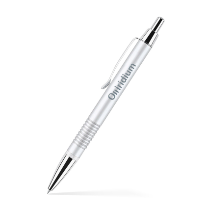 Custom Brass Ballpoint Click Metal Pen - Satin Chrome 