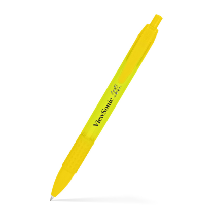 Custom Mean Gripper II Click Pen - USA MADE - Translucent Yellow