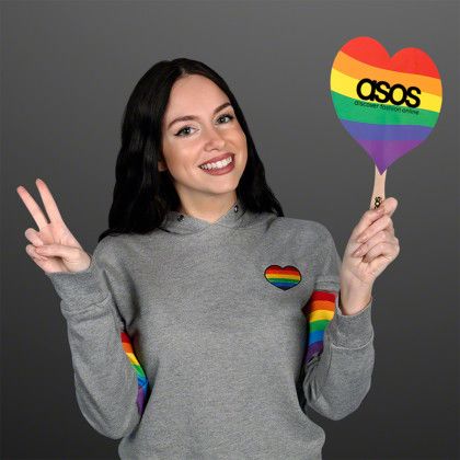 Custom Rainbow Heart Pride Fan (NON-Light Up) - Rainbow Lifestyle Custom Rainbow Heart Pride Fan (NON-Light Up) - Rainbow Lifestyle