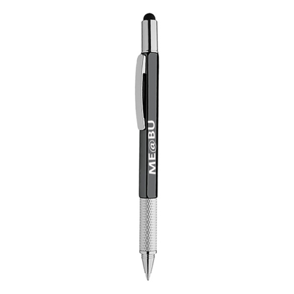 Custom 7-in-1 Tool Kit Stylus Metal Twist Pen - Gunmetal