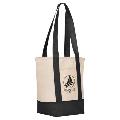 Custom Non-Woven Mini Tote Bag - Black Side View Custom Non-Woven Mini Tote Bag - Black Side View