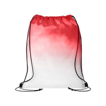 Custom Prisma Eco Friendly Gradient Drawstring Bag - Liberty Red Back View