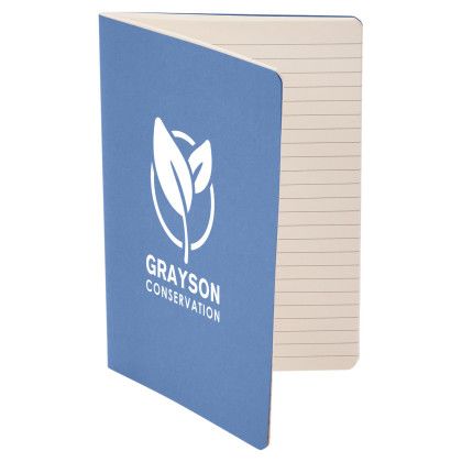 Custom Summit Recycled Paper Journal Notebook - Blue Open View