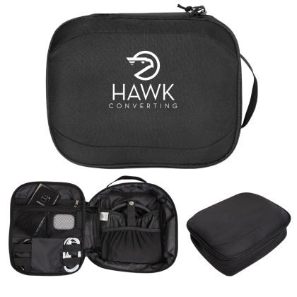 Custom RPET Tech Travel Pouch - Black 