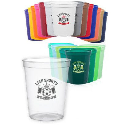 Custom 16 oz. Reusable Plastic Stadium Cups 