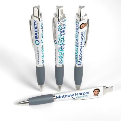 Custom Retractable Performance Pen with Clip- Gun metal