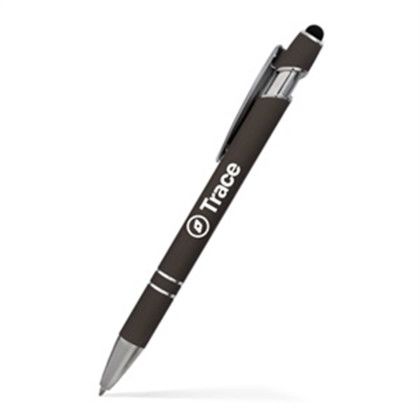 Custom Alexandria Stylus Satin Soft Touch Click Metal Pen - Gun Metal