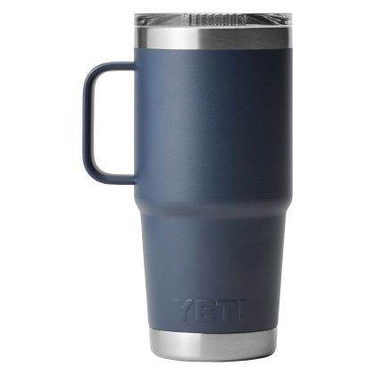 Custom YETI Rambler 20 oz. Travel Mug - Blue Navy Back View