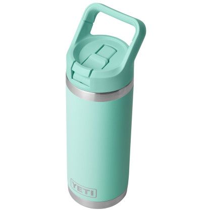 Custom YETI Rambler 18 oz. Water Bottle with Color-Matched Straw Cap - Seafoam Top View