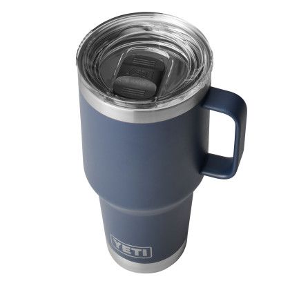 Custom YETI Rambler 30 oz. Travel Mug with StrongHold Lid - Blue Navy Top View