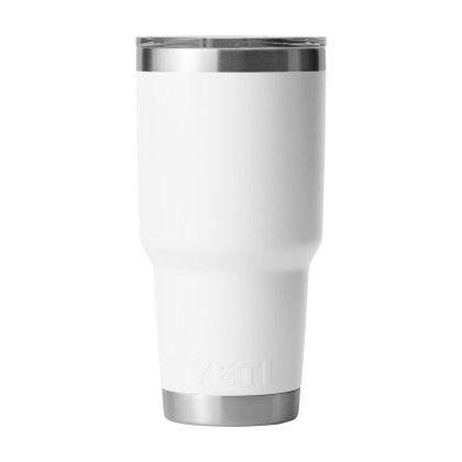 Custom YETI Rambler 30 oz. Tumbler with MagSlider Lid - White Back View