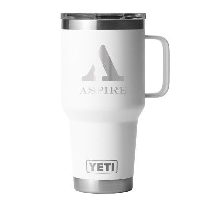 Custom YETI Rambler 30 oz. Travel Mug with StrongHold Lid - White