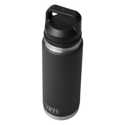 Custom YETI Rambler 26 oz. Water Bottle with Chug Cap - Black Top View