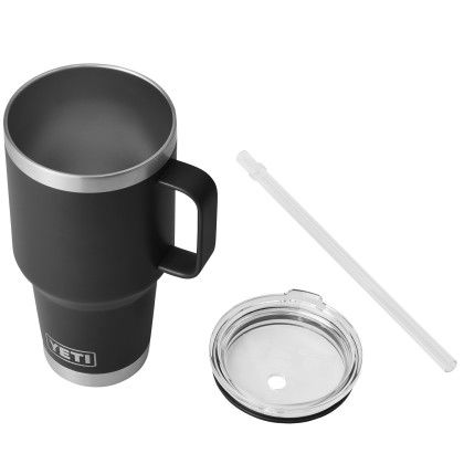 Custom YETI Rambler 35 oz. Straw Mug - Black Open Cap 