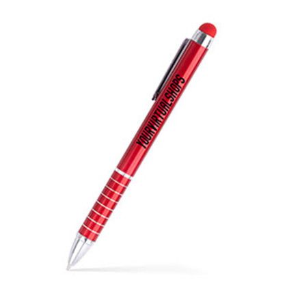 Custom Beverly Stylus Twist Metal Pen - Red