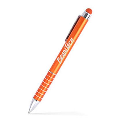 Custom Beverly Stylus Twist Metal Pen - Orange 