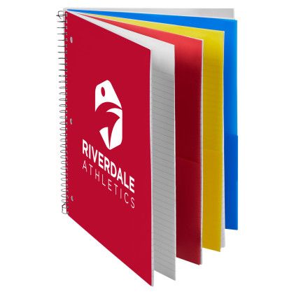 Custom Team 365 5-Subject Spiral Notebook - Sports Red Side View