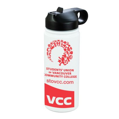 Custom "MAUI" 19 oz Recycled RPET Powder Coated Double Wall Insulated Stainless Steel Tumbler With a Straw Lid - White Custom "MAUI" 19 oz Recycled RPET Powder Coated Double Wall Insulated Stainless Steel Tumbler With a Straw Lid - White